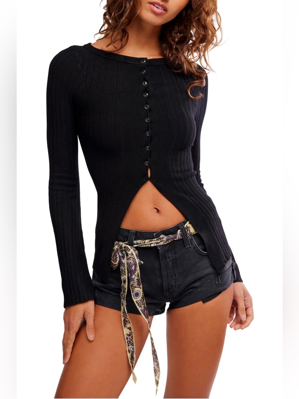free people East Side Ribbed Cardigan